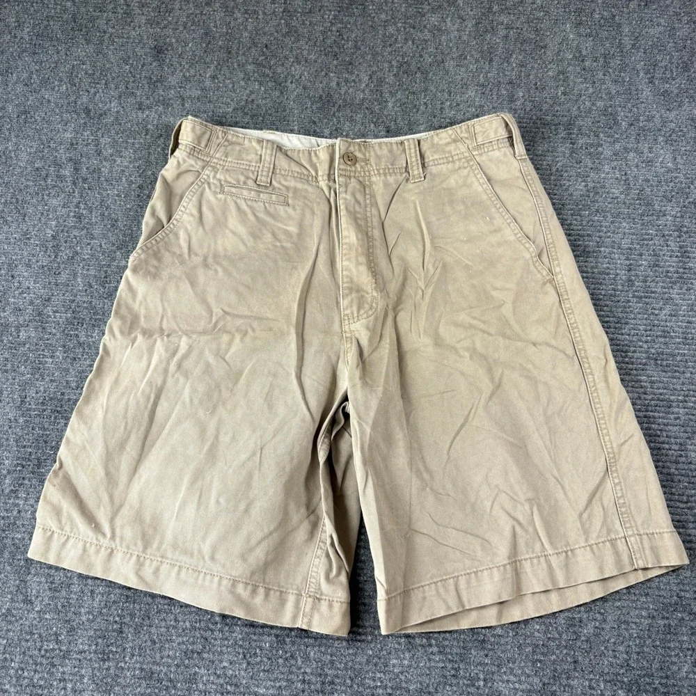 American Eagle Outfitters Mens Khaki Military Chino Shorts Size 32 Tan 0009-4L